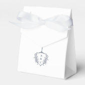 ミニマリスト結婚サンキューネイビーブルー文字 フェイバーボックス (正面サイド)