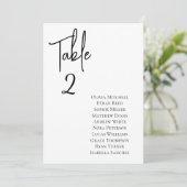 ミニマリスト結婚シックのエレガントテーブル席カード 招待状 (スタンド正面)