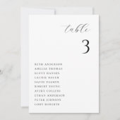 ミニマリスト結婚シックのテーブルシーティングカード 招待状 (正面)