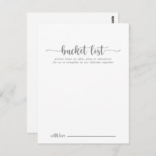 ミニマリスト結婚シルバーのバケットリストカード ポストカード