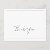 ミニマリスト結婚シルバーの感謝はがき ポストカード (正面)