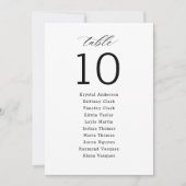 ミニマリスト結婚スクリプトの座席表カード (正面)