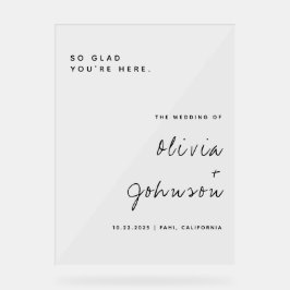 ミニマリスト結婚スクリプトの歓迎 アクリルサイン