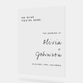 ミニマリスト結婚スクリプトの歓迎 アクリルサイン (傾斜)