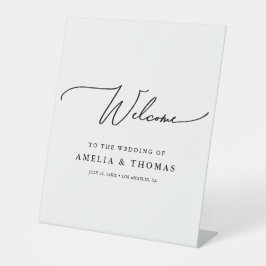 ミニマリスト結婚スクリプトの歓迎 台座サイン