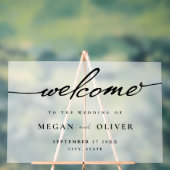 ミニマリスト結婚スクリプト歓迎フロステッド アクリルサイン (ニュートラル)