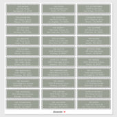 ミニマリスト結婚セージグリーンズゲスト住所 シール (シート)