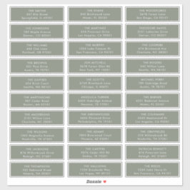 ミニマリスト結婚セージグリーンズゲスト住所 シール