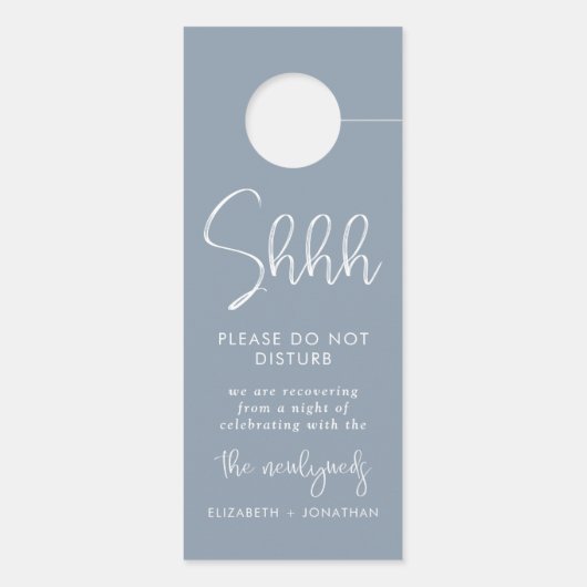 ミニマリスト結婚ダスティブルーが邪魔しない ドアノブサイン (裏面)