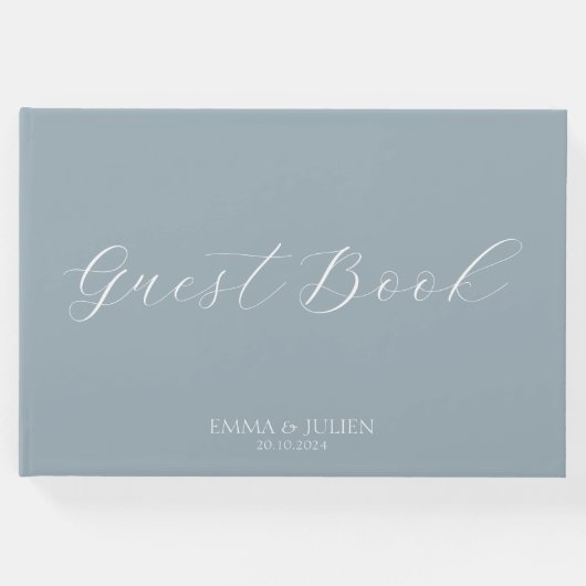 ミニマリスト結婚ダスティブルーのゲストブック ゲストブック (正面)