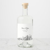ミニマリスト結婚デトロイトカスタム リキュールボトルラベル (正面)