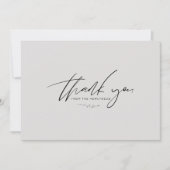 ミニマリスト結婚ドヴグレーサンキューカード (正面)