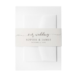 ミニマリスト結婚ニュートラル 招待状ベリーバンド