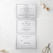 ミニマリスト結婚フォトの3倍招待状 三つ折りプログラム (内部)