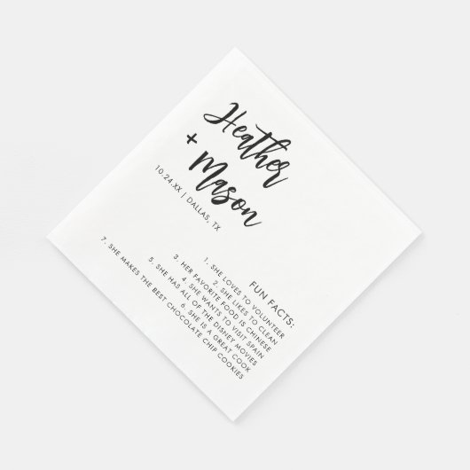 ミニマリスト結婚ブラシのおもしろいファクトナプキン スタンダードランチョンナプキン (角)