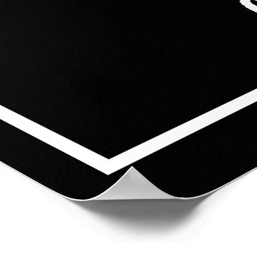 ミニマリスト結婚ブラックのオープンバー標識 ポスター (角)