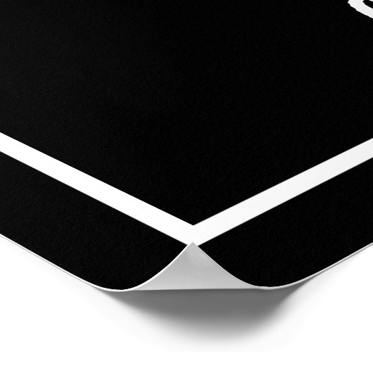 ミニマリスト結婚ブラックのオープンバー標識 ポスター (角)