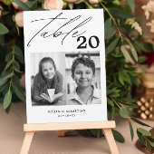 ミニマリスト結婚ブラックのテーブル番号2写真 案内状