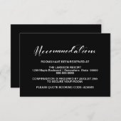 ミニマリスト結婚ブラック宿泊施設 エンクロージャーカード (正面/裏面)