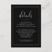 ミニマリスト結婚ブラック詳細 エンクロージャーカード (正面)