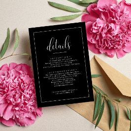 ミニマリスト結婚ブラック詳細 エンクロージャーカード