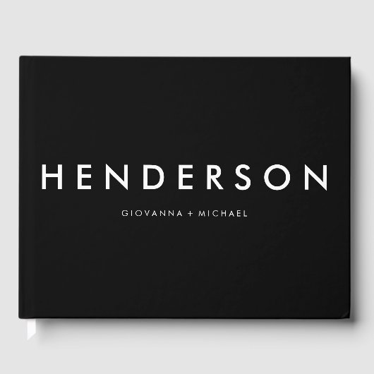 ミニマリスト結婚ブラック ゲストブック (正面)