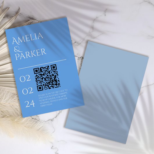 ミニマリスト結婚ブルーのエンクロージャカード エンクロージャーカード