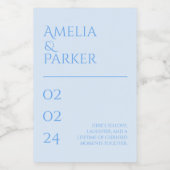 ミニマリスト結婚ブルーのキャンドルラベル フードラベル (シングルラベル)