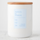 ミニマリスト結婚ブルーのキャンドルラベル フードラベル (正面)