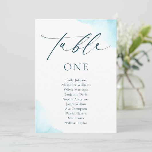 ミニマリスト結婚ブルーの座席表の番号 招待状 (スタンド正面)