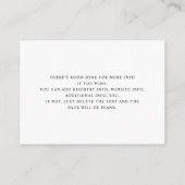 ミニマリスト結婚ホワイトの詳細カード エンクロージャーカード (裏面)