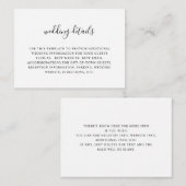 ミニマリスト結婚ホワイトの詳細カード エンクロージャーカード (正面/裏面)