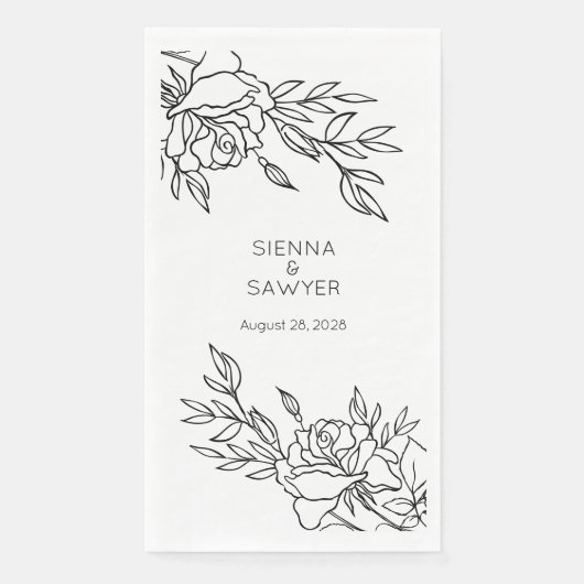 ミニマリスト結婚ホワイトの長い3プライディナーナプキン (正面)