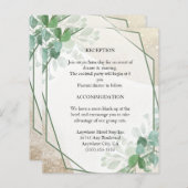 ミニマリスト結婚ボタニカルエンクロージャカード (正面/裏面)