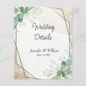 ミニマリスト結婚ボタニカルエンクロージャカード (裏面)