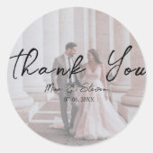 ミニマリスト結婚ボヘミ感謝していアイメ ラウンドシール (正面)