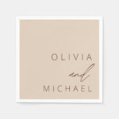 ミニマリスト結婚ボホタイポグラフィエレガント スタンダードカクテルナプキン (正面)