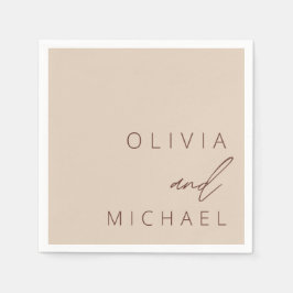ミニマリスト結婚ボホタイポグラフィエレガント スタンダードカクテルナプキン