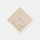 ミニマリスト結婚ボホタイポグラフィエレガント スタンダードカクテルナプキン (角)
