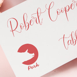 ミニマリスト結婚ポークのゲストの食事の選択 ラバースタンプ