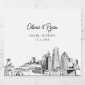 ミニマリスト結婚マイアミカスタムの リキュールボトルラベル (シングルラベル)