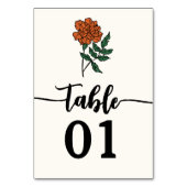 ミニマリスト結婚マリゴールドのテーブル番号 テーブルナンバー (正面)