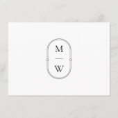 ミニマリスト結婚モノグラムのタイムラインプログラム エンクロージャーカード (裏面)