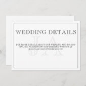 ミニマリスト結婚モノグラムの詳細エンクロージャカード (正面/裏面)