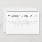 ミニマリスト結婚モノグラムの詳細エンクロージャカード (正面)