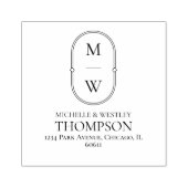 ミニマリスト結婚モノグラム差出人住所 ラバースタンプ (インプリント)