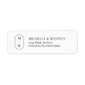 ミニマリスト結婚モノグラム差出人住所 ラベル (正面)