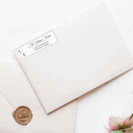 ミニマリスト結婚モノグラム差出人住所 ラベル