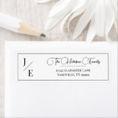 ミニマリスト結婚モノグラム差出人住所 ラベル (インサイチュ)