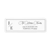 ミニマリスト結婚モノグラム差出人住所 ラベル (正面)